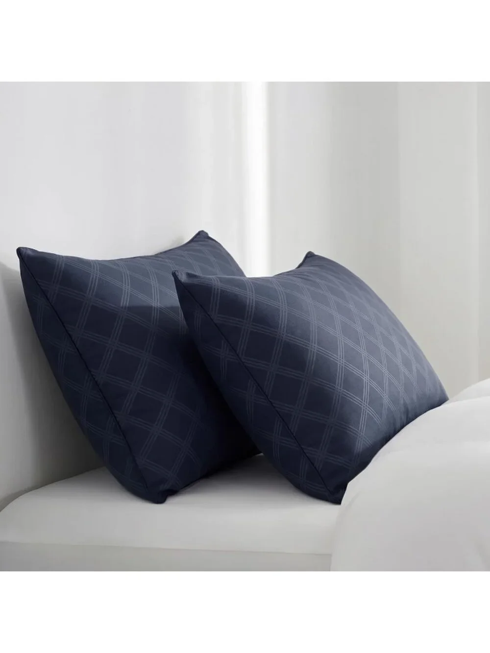 〽️Navy King Size Cooling Bed Pillows 2 Pack Down Alternative Soft Pillows Set
